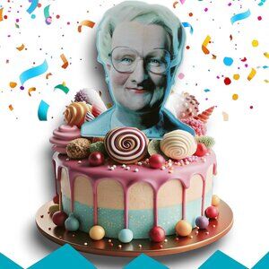 cake topper mrsdoubtfire , birthday , christmas party